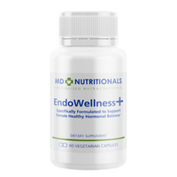 Supplement bottle labeled 'EndoWellness+' by MD Nutritionals on a white background