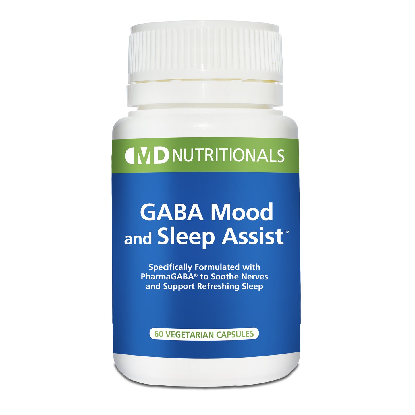 GABA Mood and Sleep Assist 60 Capsules- Contains 100mg of Gamma-aminobutyric acid (PharmaGABA® 80)